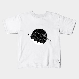 Flowing B&W Planet Kids T-Shirt